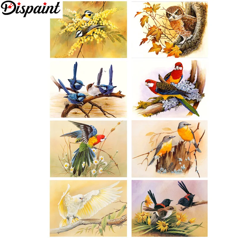 

Dispaint Full Square/Round Drill 5D DIY Diamond Painting "Animal bird flower" 3D Embroidery Cross Stitch 5D Home Decor Gift