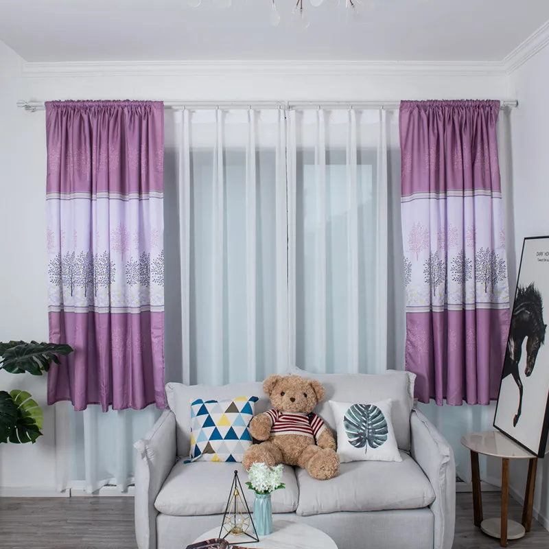 1Pc Sheer Voile Rain Tree Printed Curtain Tulle Window Treatment Drape Valance 1 Panel Fabric For Living Room | Дом и сад
