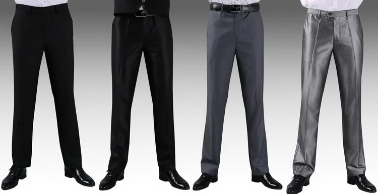 Summer Suit Pants Men Business Casual Thin Straight Work Trouses Anti-wrinkle Easy care Dress Big Size 40 42 44 | Мужская одежда