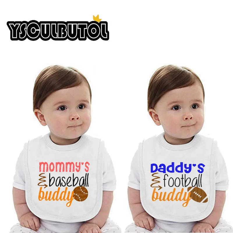 2018 YSCULBUTOL 2 шт./лот Слюнявчики для мамы Бейсбол Бадди папа футбол Унисекс Белое