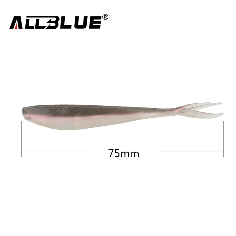 ALLBLUE 12 шт./лот Мягкая приманка для рыбалки 1 5 г/7 см Shad Jerkbait силиконовая в виде