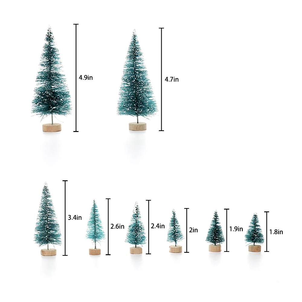 34/43pcs Christmas Tree Artificial Sisal Pine with Wood Base DIY Mini Bottle Fake Santa Snow Decor | Дом и сад