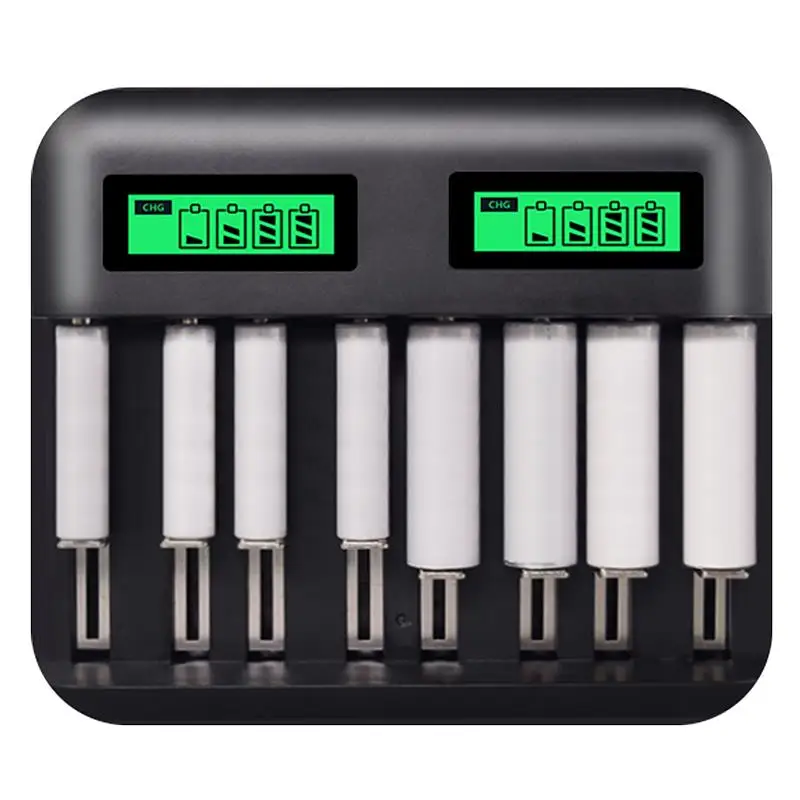 8 слотов ЖК дисплей Usb Смарт зарядное устройство для Aa Aaa Sc C D размер
