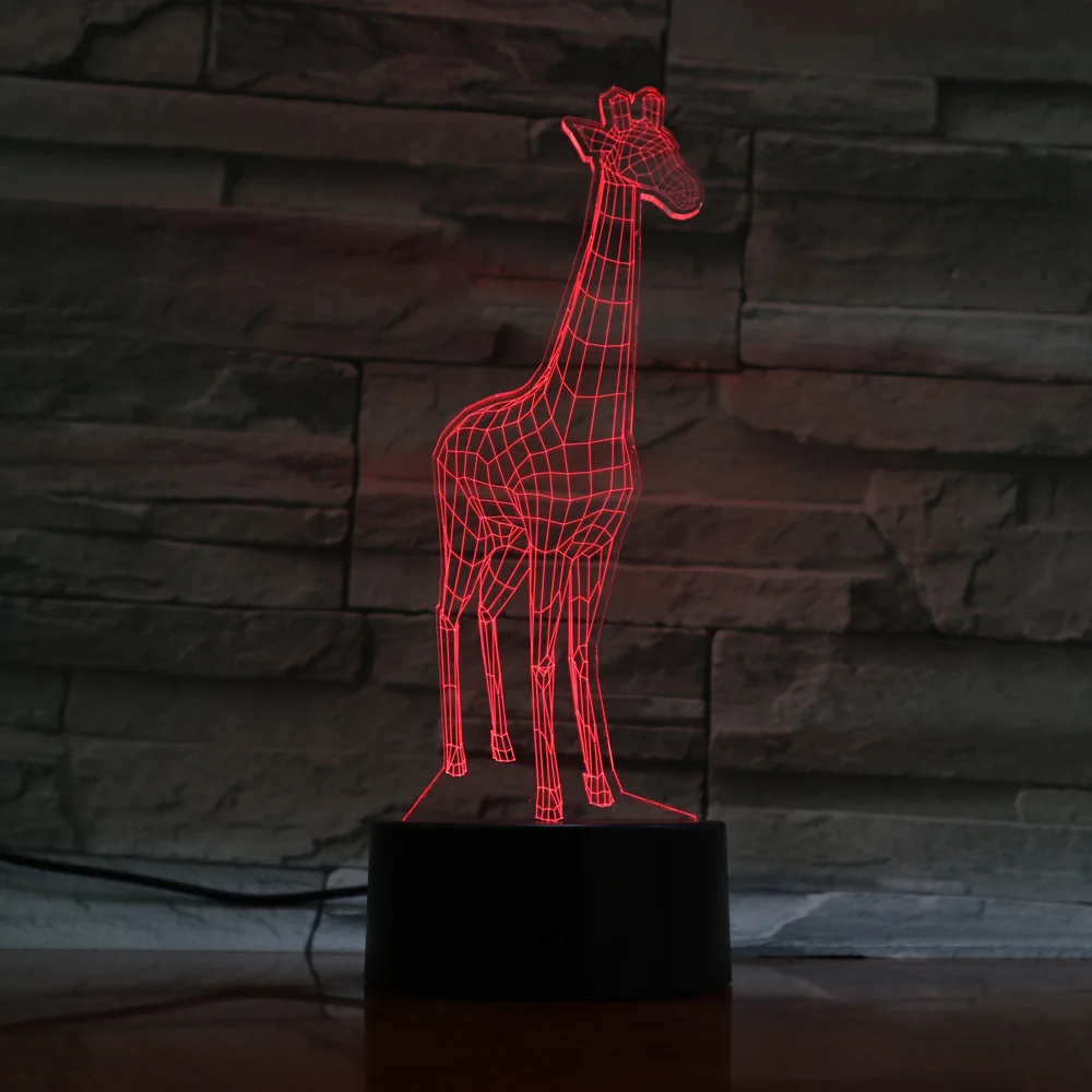 Creative 3D Visual LED Night Light plexiglas plate Crafts Colors Desk Table Lamp Children's lighting Lampara Infantil USB Lampen | Лампы и