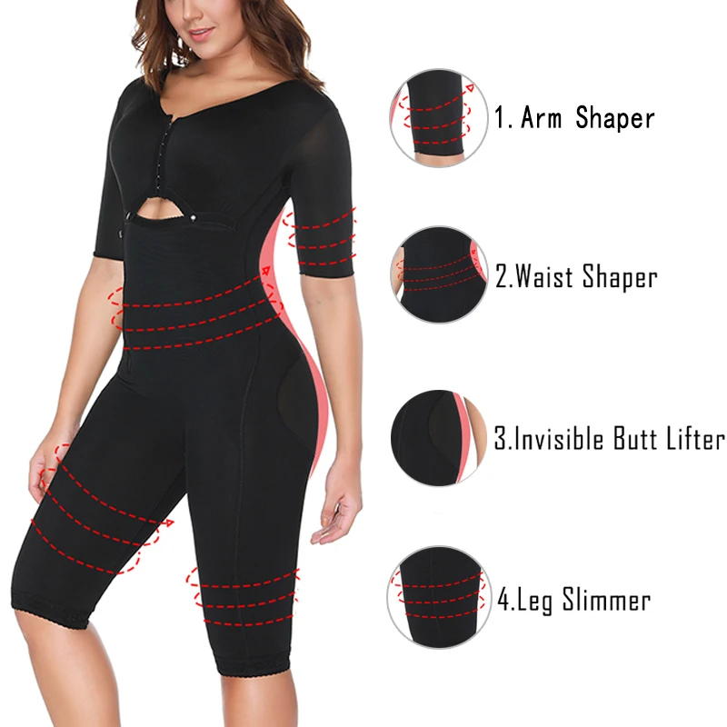 Miss Moly Full Body Shaper Arm Slimmer Bodysuit Waist Cincher Trainer Thigh Reducer Tummy Slimming Control Shapewear Corset