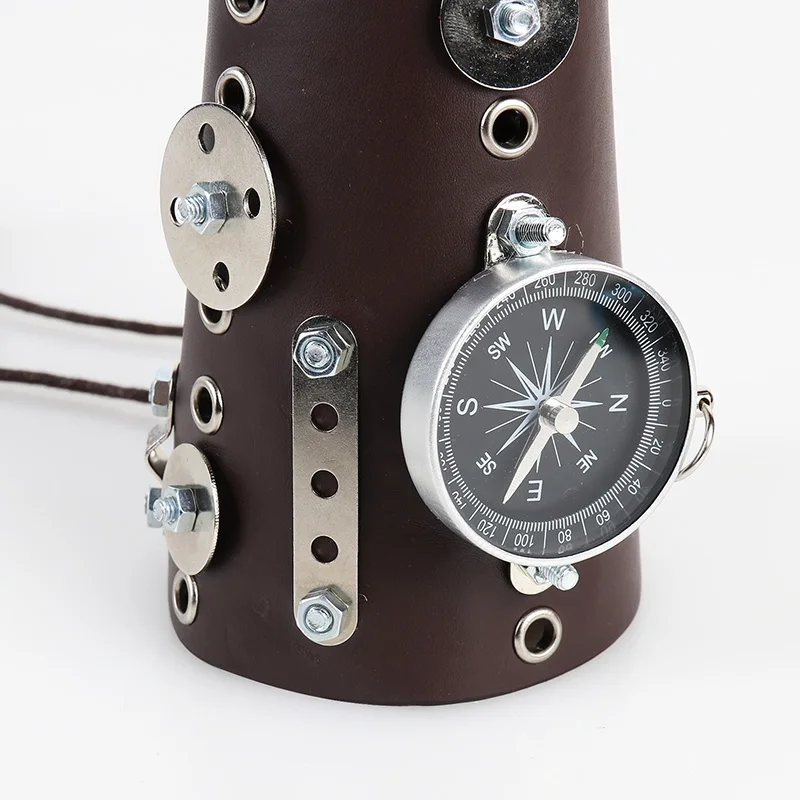 IGACG PU Vintage Steampunk Armband Long Steam Punk Bracelet With Gear Music Props Gauntlet Accessories | Тематическая одежда и