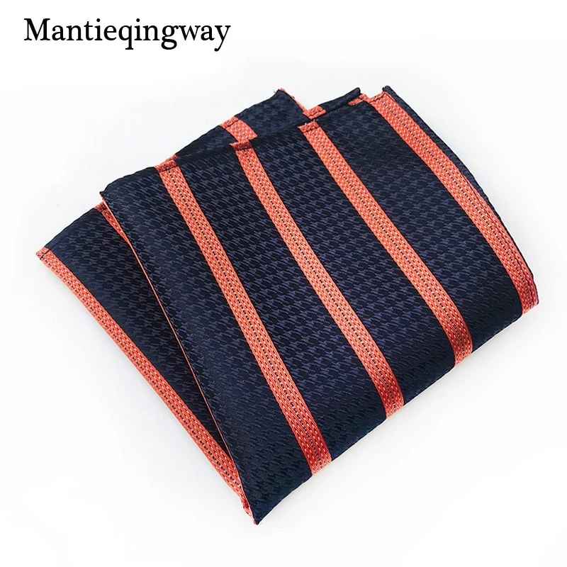 Mantieqingway полиэфир платок Карманный квадратный для мужчин полосатый плед