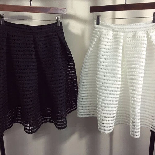 ZYFPGS летняя фатиновая Женская мини-юбка с высокой талией плиссированная