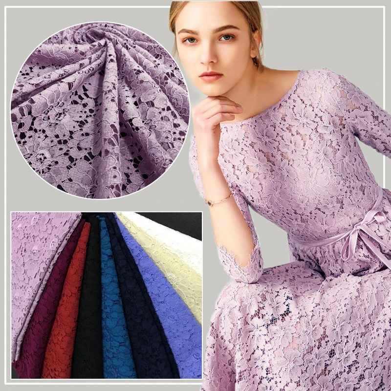 LASUI 1.5m *1.5m =1 piece Graceful 7 colors cord eyelash lace fabric French Weeding Dress fashion cloth skin-friendly C0267 | Дом и сад
