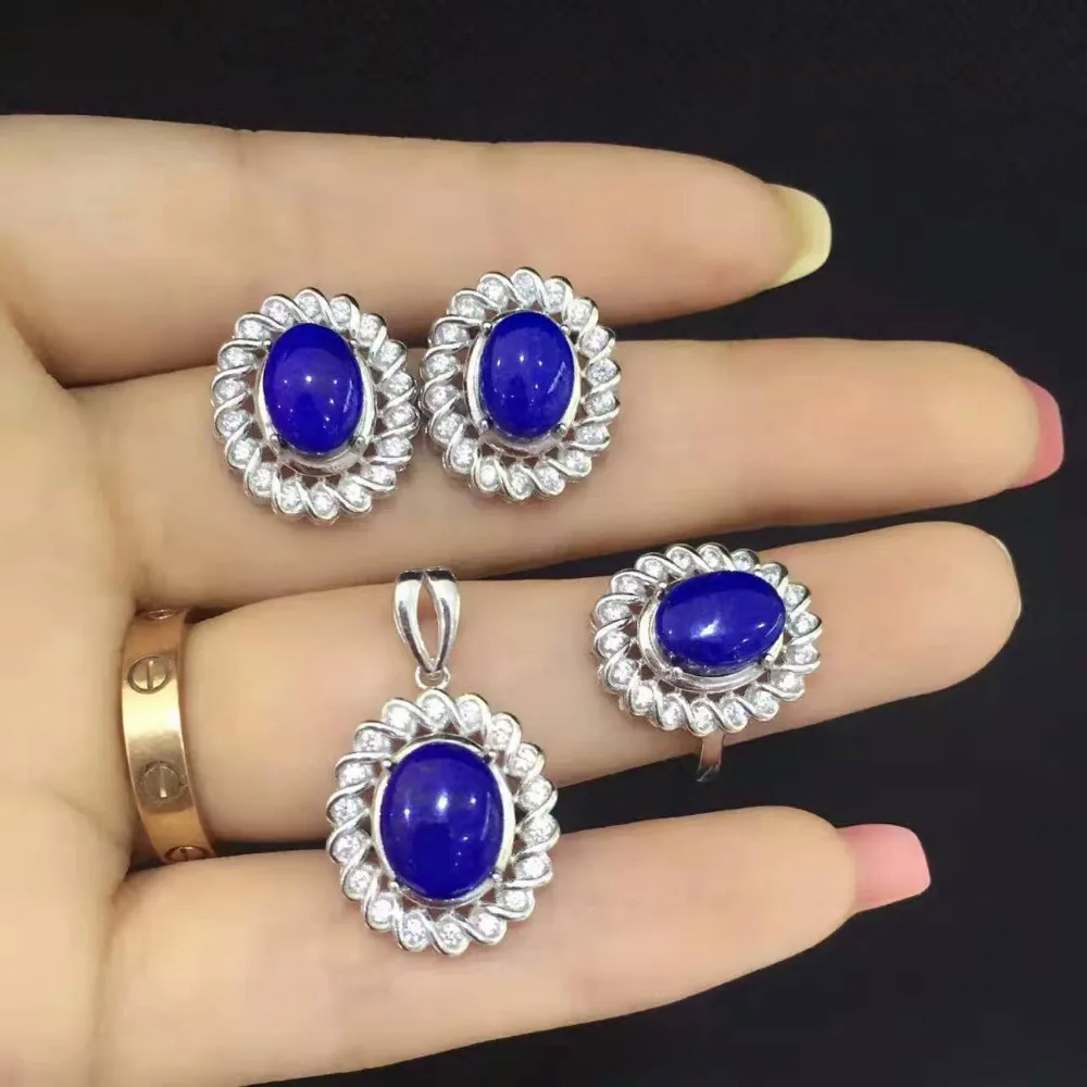 

Серьги-подвески из серебра 925 пробы с натуральным лазуритом