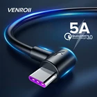 Кабель Venroii USB-Type C с поддержкой быстрой зарядки 5A для телефонов Huawei, черныйбелый, 1-3 м