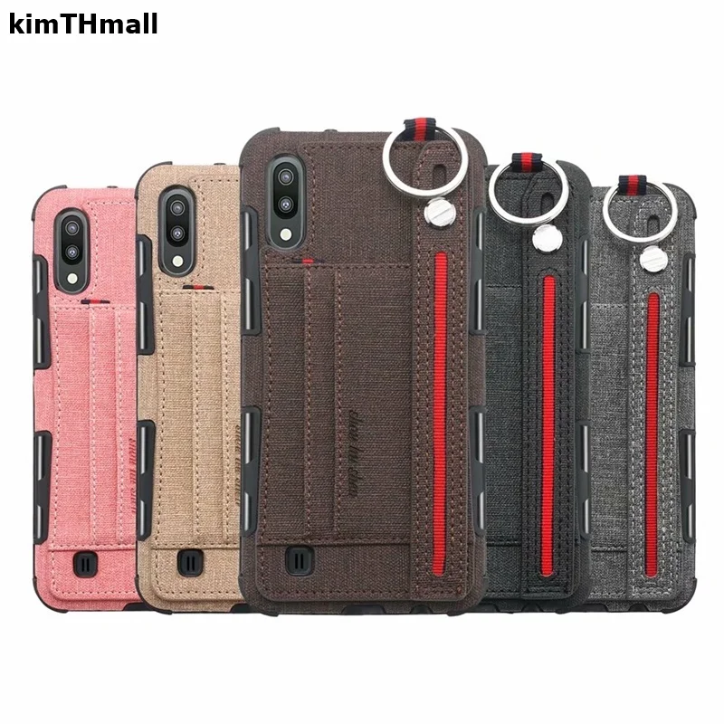 Чехол для samsung Galaxy M10, M20, M30, A10, A20, A30, A50, A70, задняя крышка, роскошный ремешок на руку, слот для карт, Ударопрочный Мягкий чехол, kimTHmall