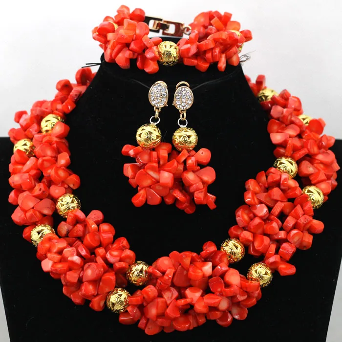 Элегантное Белое Коралловое Африканское свадебное ожерелье из бисера комплект