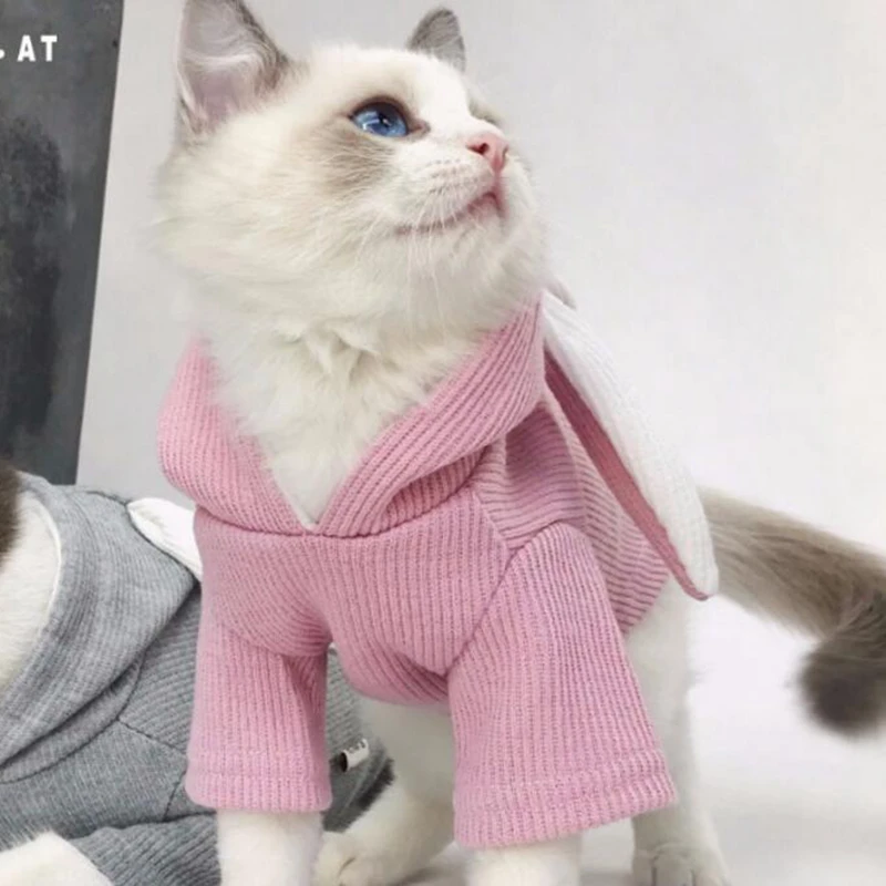 [MPK кошачььи свитера] Одежда для кошек с кроличьими ушками свитер собак и 7