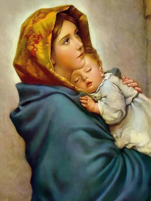 Полный квадрат/круглая сверла 5d diy алмазная живопись религия мать и ребенок картина 3d вышивка стразовый мозаика на.