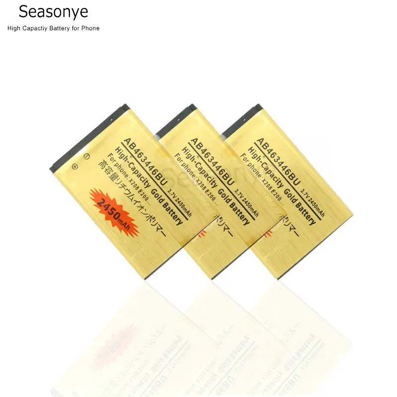 3 шт./лот 2450 мАч AB463446BU Золотая сменная батарея для Samsung SGH E251 E258 E350 E428 E500 E900 E908 M620 C512