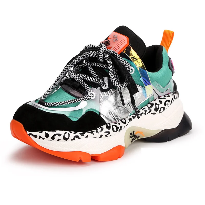 Женские кроссовки идеальный новый дизайн женская модная леопардовая обувь из