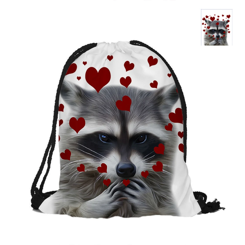 Рюкзак на шнурке с принтом енота для женщин и мужчин|backpack print|backpacking backpackprinting backpack