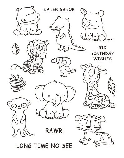 Animal Transparent Clear Stamps for DIY Scrapbooking/Card Making/Kids Christmas Fun Decoration Supplies | Дом и сад