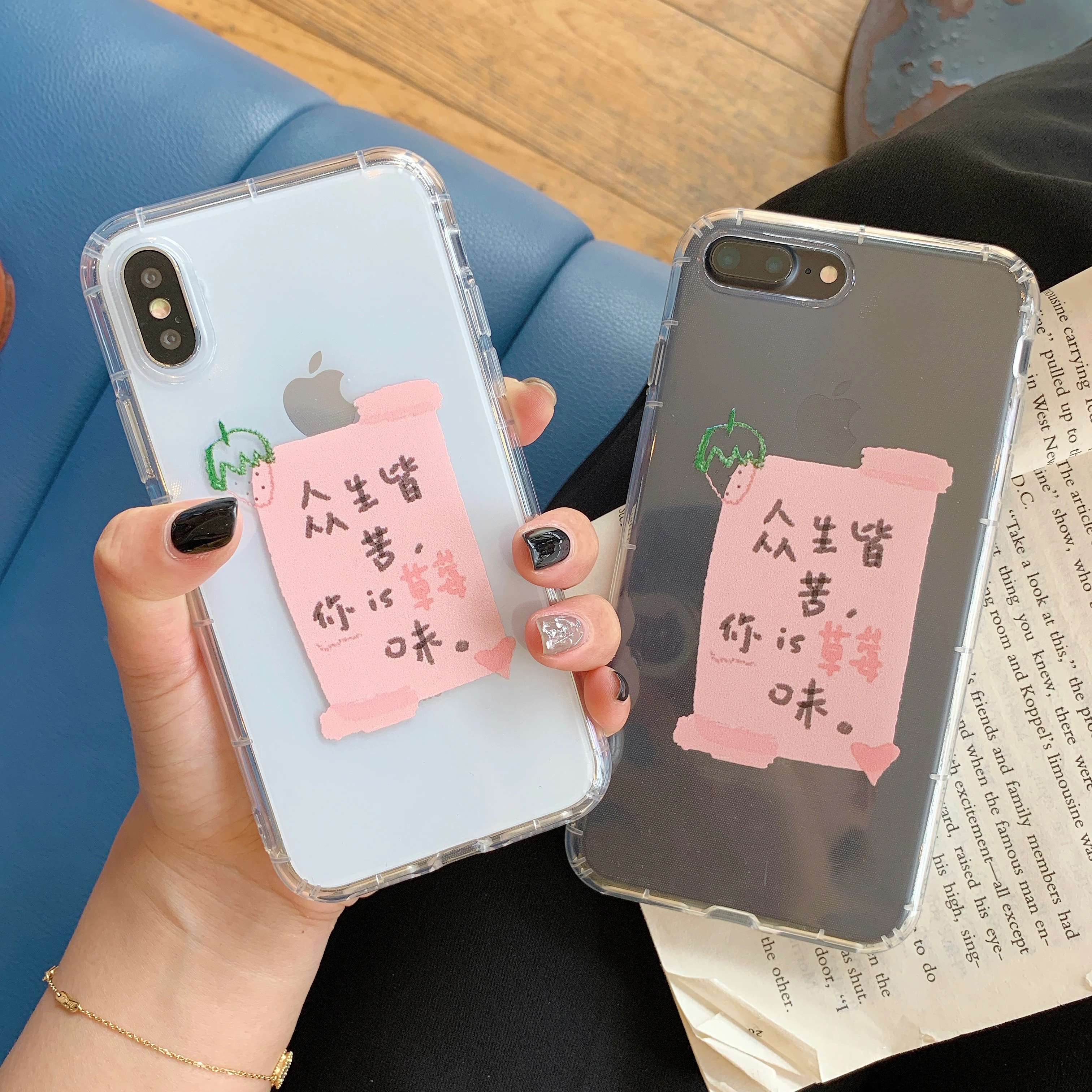 Clear Chinese Letters Phone Case For iPhone 7 8 6 6S Plus Woman Cute Transparent TPU Silicone Cover X XS MAX XR Coque |