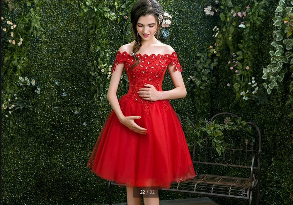 Красное Кружевное фатиновое Короткое свадебное платье для девочек сексуальное с