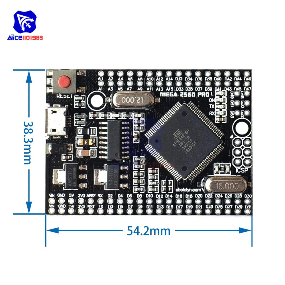 Плата разработки MEGA2560 PRO для Arduino ATmega2560 модуль расширения с разъемом Micro USB CH340G