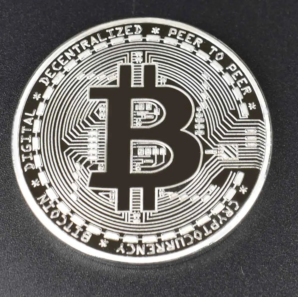 Позолоченная монета биткоинов с подарочной коробкой металлическая памятная
