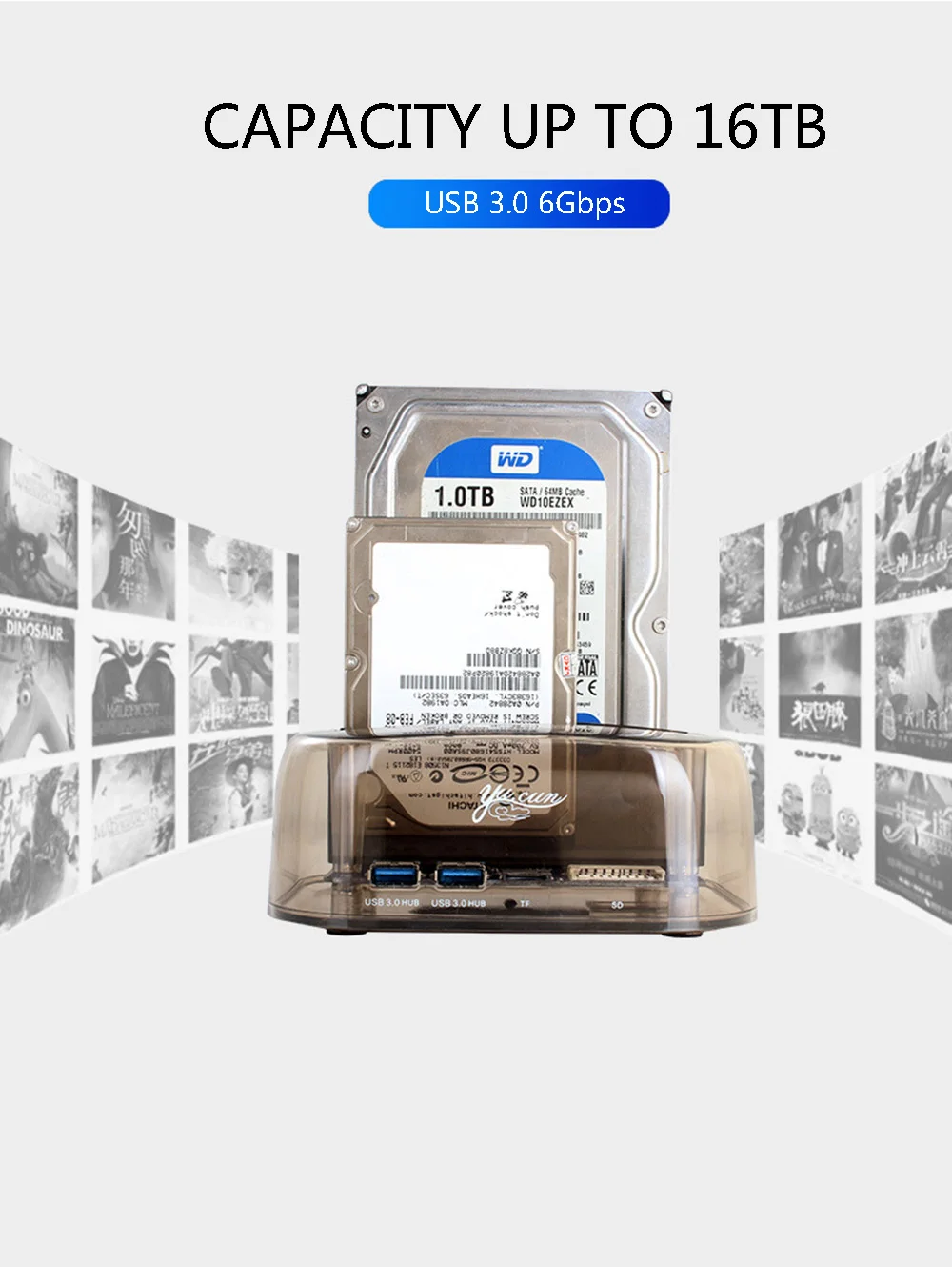 2 5/3 5 дюйма SATA SSD / HDD USB 3 0 6 Гбит/с интерфейс коробка для жесткого диска клонирование