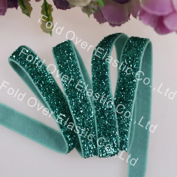 

Free shipping 3/8" frosted glitter elastic #7B-8, 250yards/roll, good choice for hair accessories