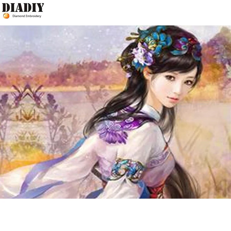 DIADIY kis 5d DIY Diamond Embroidery Girl Painting Cross Stitch square Drill Mosaic Decoration People custom photo art | Дом и сад