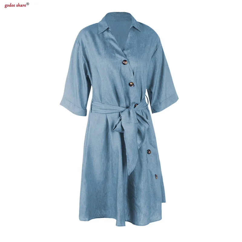 Женское платье с v-образным вырезом повседневное однотонное разрезом на