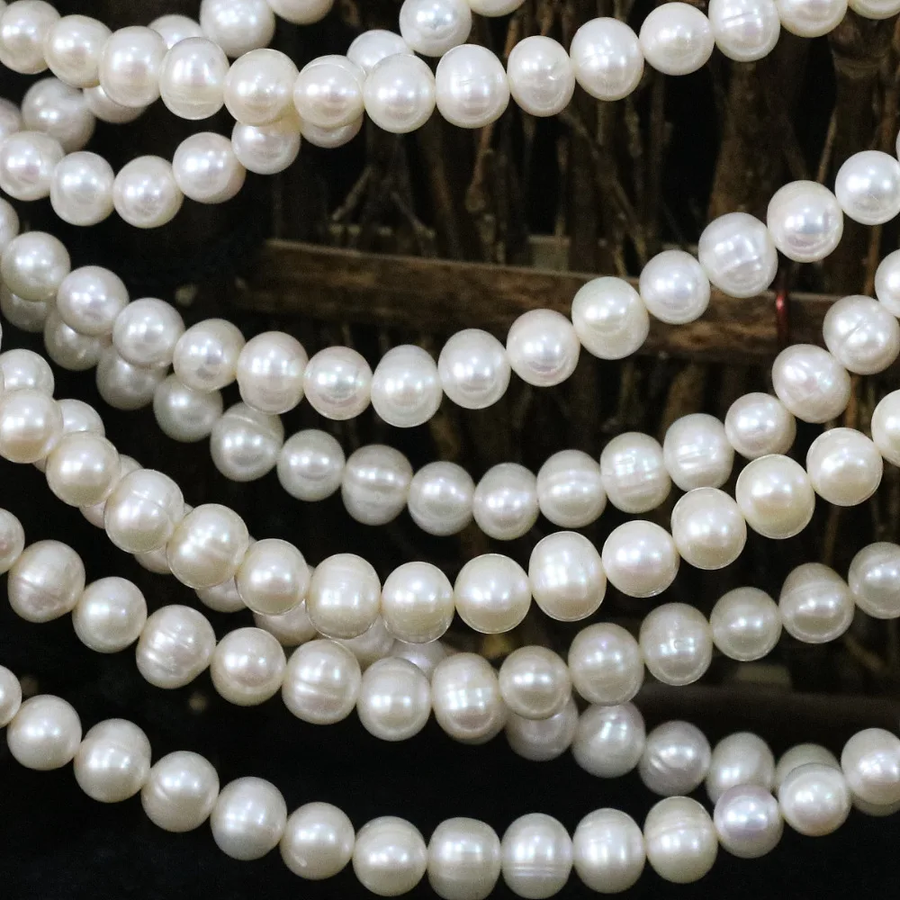 Белый натуральный пресноводный искусственный жемчуг свободные бусины