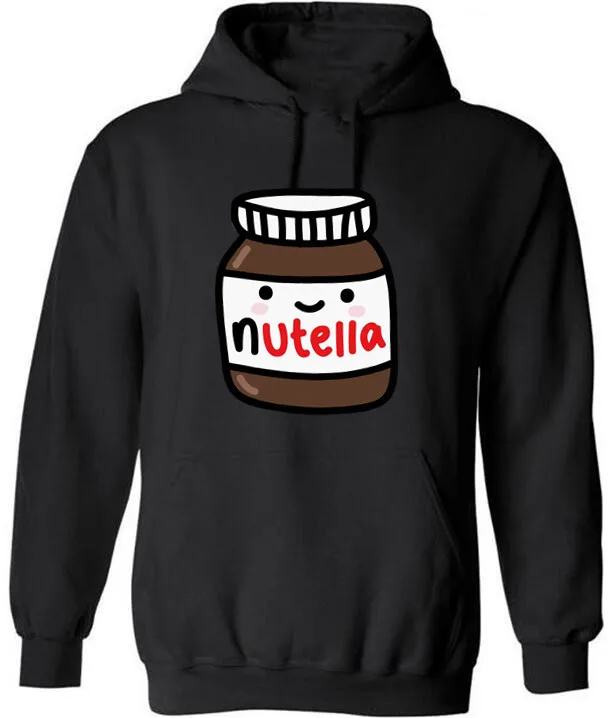 Новые толстовки унисекс премиум класса Nutella Jar Kawaii дизайнерские с капюшоном