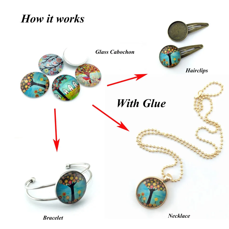 

ZEROUP round photo glass cabochon mixed pattern fit cameo base setting for jewelry flatback 20pcs/lot TP-127