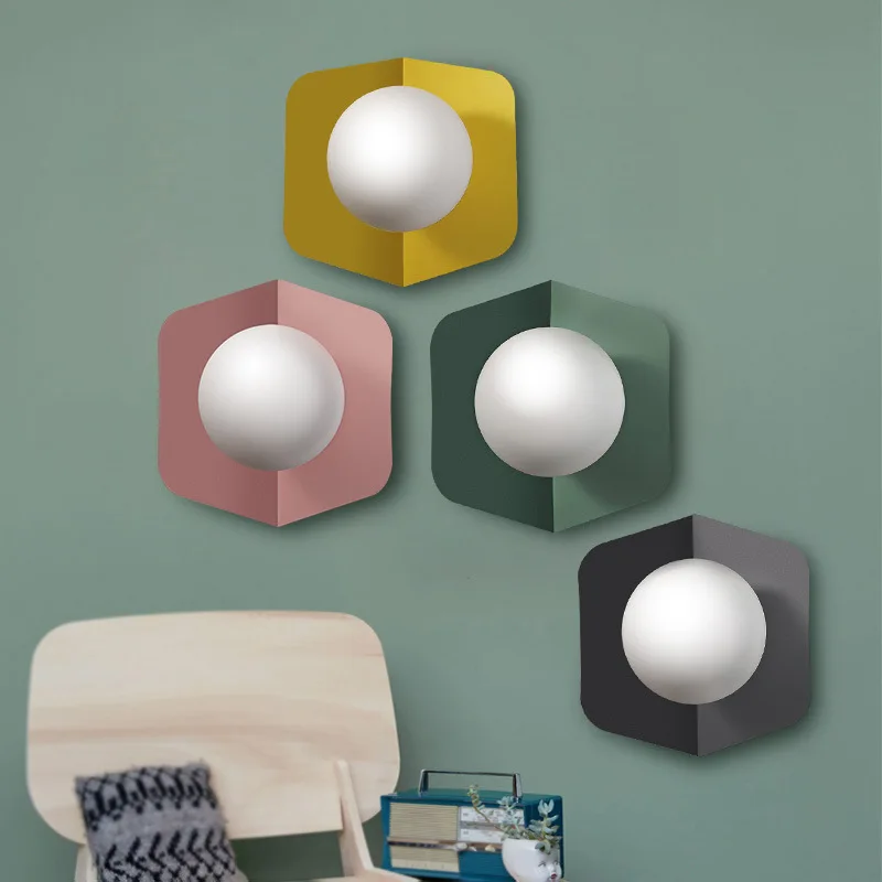 Скандинавский Макарон простой креативный настенный светильник led прикроватная