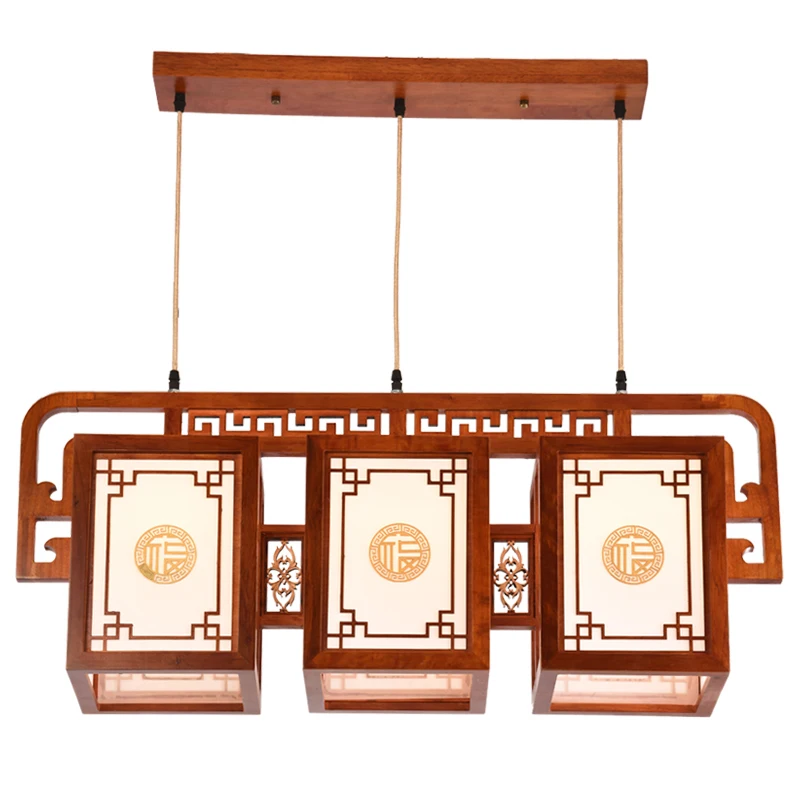 Chinese antique Pendant Lights 3 restaurant lamps solid wood corridor aisle staircase balcony tea house single head LU814279 | Освещение