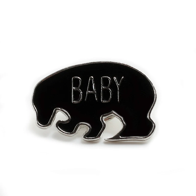 BABY Креативные Мультяшные милые новые медведи семья папа мама ребенок металлические эмалированные броши на булавке для мужчин, женщин и детей джинсовые нагрудные значки на булавке брошь - Окраска металла: BABY