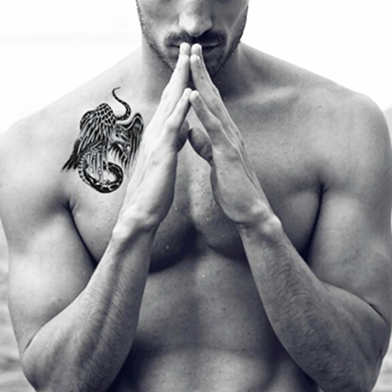 SHNAPIGN Hawk змея битва Временные татуировки боди арт флэш тату наклейки 17*10 см