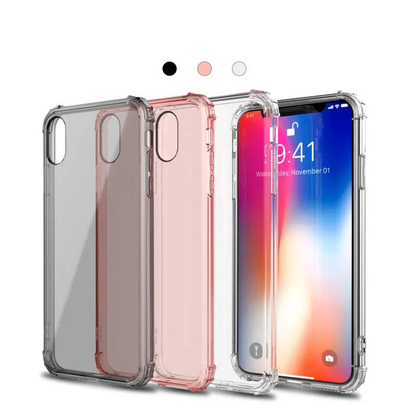 Чехол Ascromy для iPhone XS Max роскошный силиконовый прозрачный противоударный чехол X XR 7