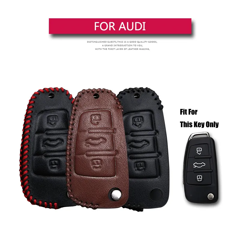 Чехол для ключей из натуральной кожи Audi A1 A3 A4 Cabriole A6 TT Allroad Q3 Q7 R8 S6 SQ5 RS4 чехол