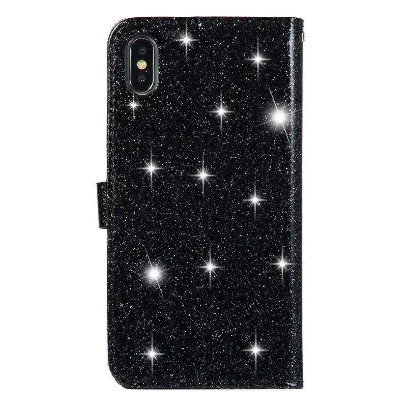 Кожаный чехол-бумажник с откидной крышкой для iPhone 5 6 6s 7 8 Plus X xs Max блестщик Чехол-бумажник для XR чехол для телефона Coque