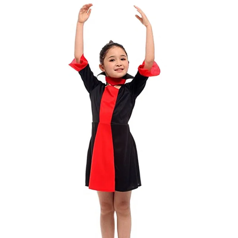 M-XL Red Girls Halloween Vampire Costumes Kids Children Queen Cosplay Carnival Purim parade Masquerade Stage play party dress |