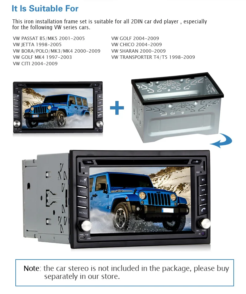 Тыква установка рамка для универсальных двух Din автомобильный dvd-плеер на основе