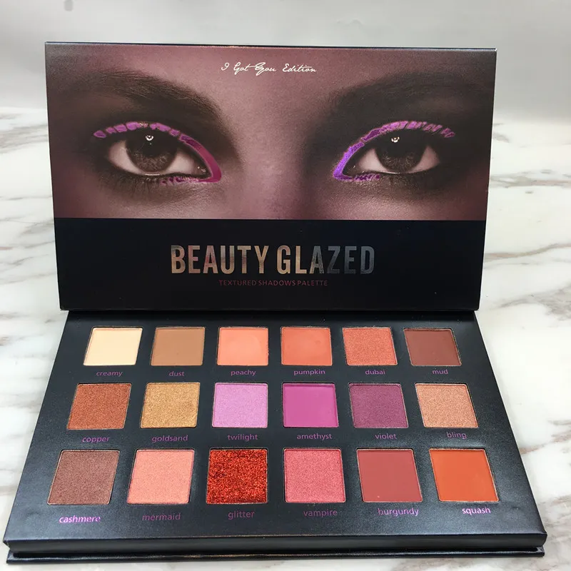 Beauty Glazed макияж 18 оттенков тени для век Палитра матовые алмазные блестящие в одной