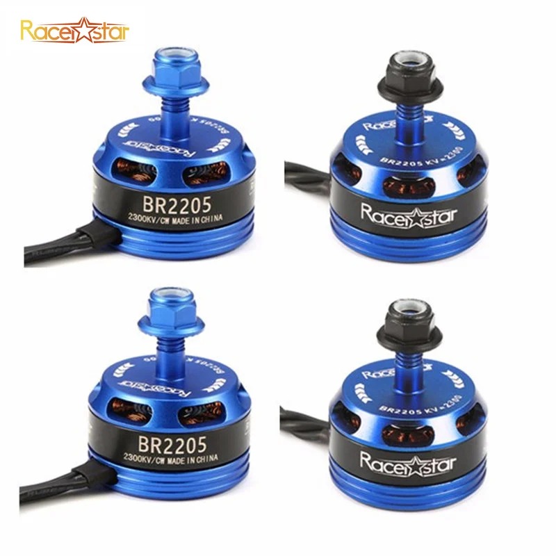 4 шт. Racerstar Racing Edition 2205 BR2205 2300KV 2-4S бесщеточный двигатель CW/CCW темно-синий для