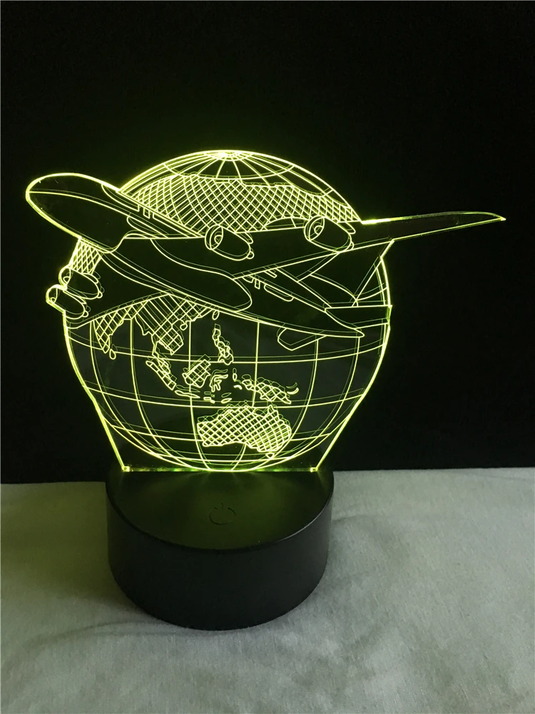 3D Детский подарок на день светодиодная детская лампа земной план самолет глобус