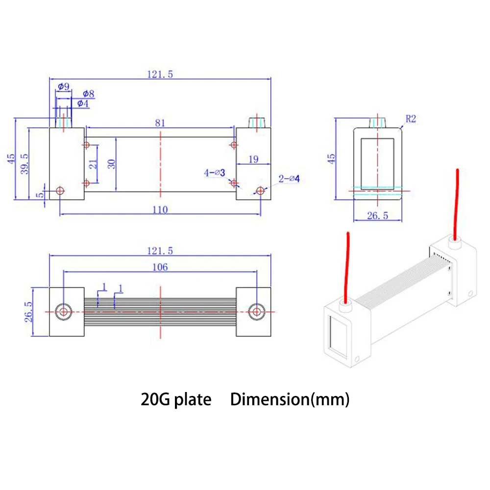 20 г/40 г Narraw зазор керамическая пластина Озон Генератор охлажденного воздуха