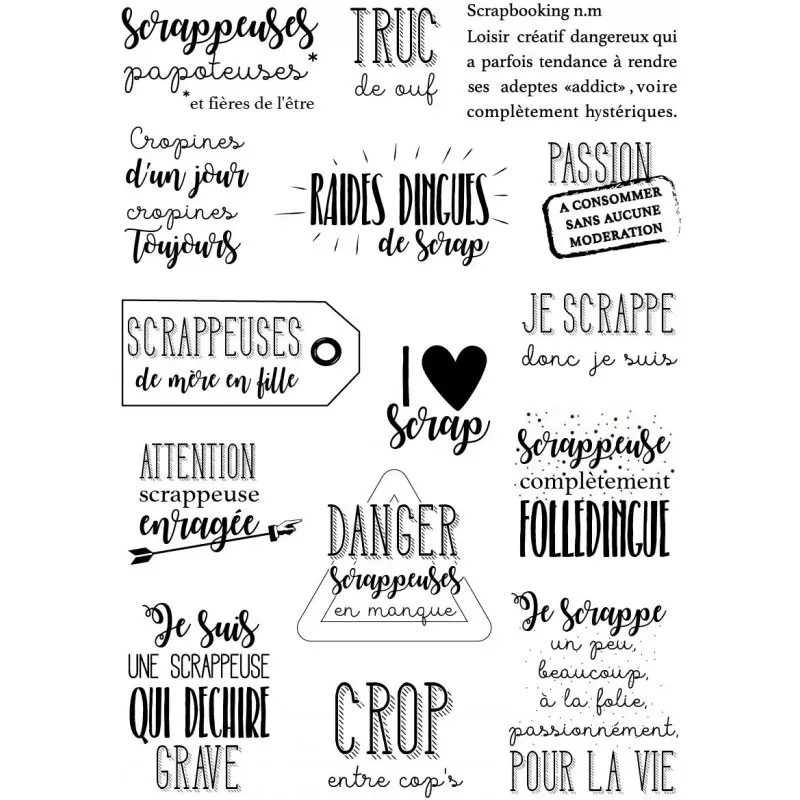 Прозрачный силиконовый штамп с французскими распространенными словами/печать