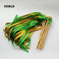 50pcs lot green and gold wedding sparklers fairy magic wands with bells wedding decorative