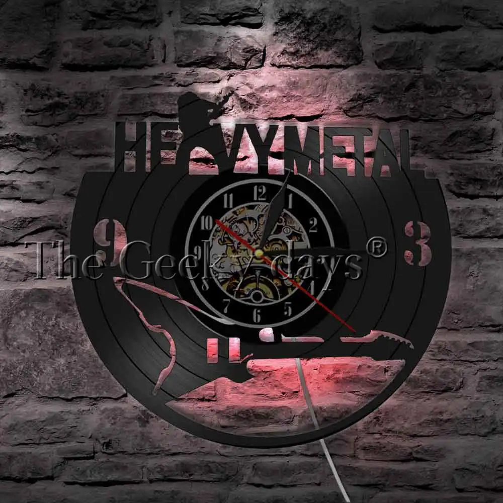 Музыка тяжелого металла знак рок звезды концерт украшение настенные часы